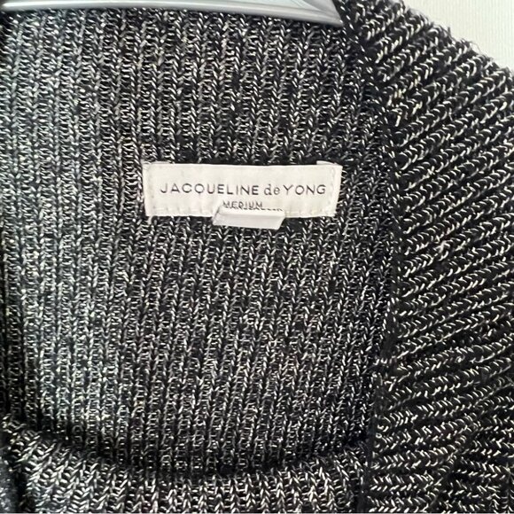 Jacqueline de yong sparkly silver Black Sweater turtleneck knitted warm - Picture 4 of 5